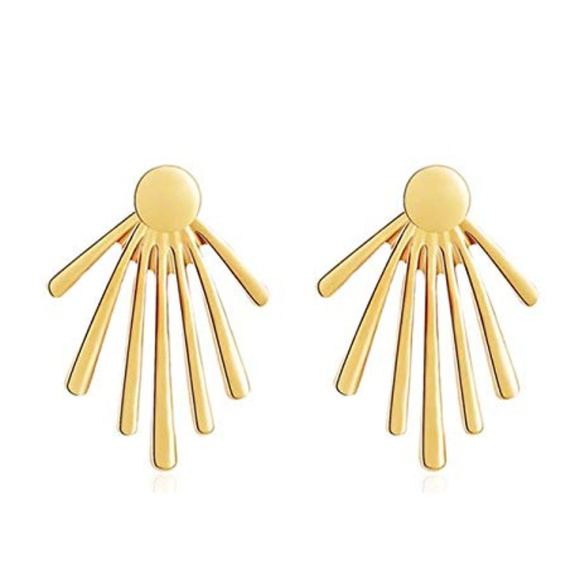 C.C. Boutique Jewelry - NWT Gold Starburst Trendy Boho Jacket Earrings